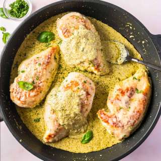 Creamy Skillet Pesto Chicken