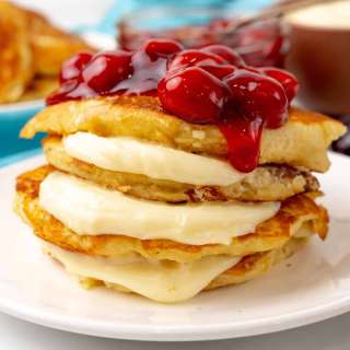 Cherry Cheesecake Pancakes