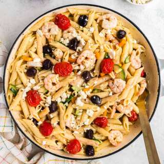 Creamy Greek Shrimp Pasta