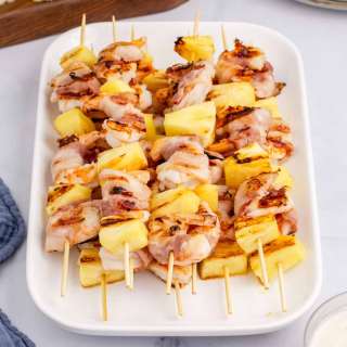Bacon Wrapped Shrimp & Pineapple Kabobs