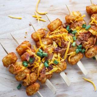 Loaded Tater Tot Skewers
