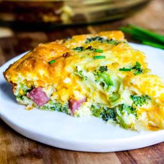 Low Carb Ham and Cheese Crustless Quiche