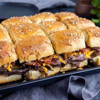 Roast Beef Sliders with Brown Sugar Bacon