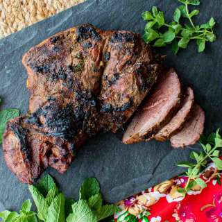 Herb Crusted Grilled Leg of Lamb