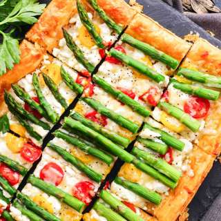 Tomato and Asparagus Puff Pastry Tart