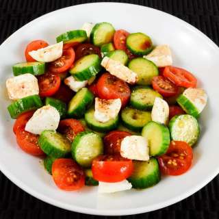 Cucumber, Tomato, Mozzarella Salad with Balsamic