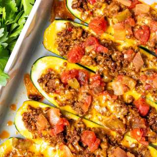 Taco Stuffed Zucchini Boats