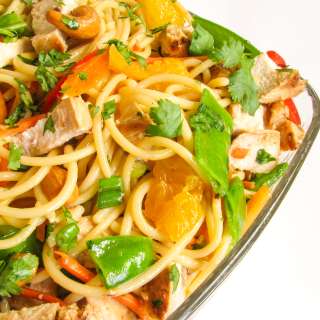 Asian Noodle Salad with Chicken and Cashews