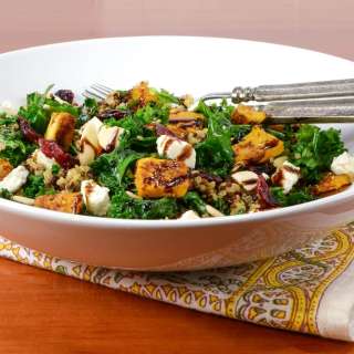 Roasted Butternut Squash, Kale, and Quinoa Salad with Balsamic Glaze