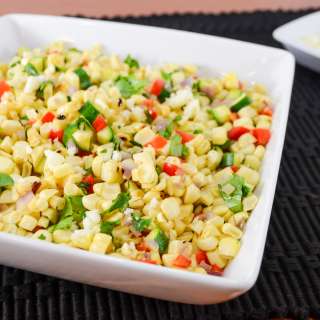 Corn Sauté with Zucchini and Bell Pepper
