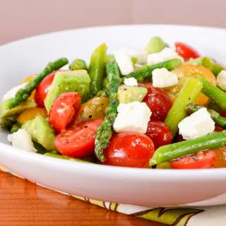 Asparagus, Tomato, Avocado Salad with Feta