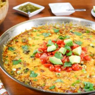 Beef and Bean Skillet Nacho Dip