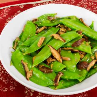 Garlicky Snow Pea and Shiitake Sauté