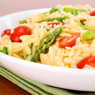 Lemon Orzo Salad with Asparagus and Tomatoes