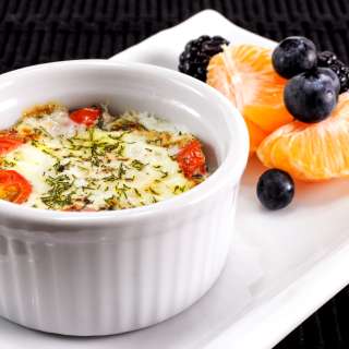 Baked Egg with Tomato and Dill