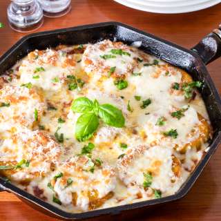 Skillet Italian Sausage and Polenta Parmesan