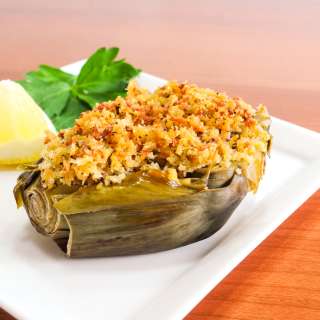 Baby Artichokes Stuffed with Panko, Parmesan, and Garlic
