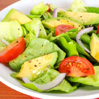 Avocado and Butter Leaf Salad with a Tangy Mustard Garlic Vinaigrette
