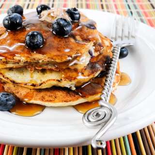 Banana and Blueberry Pancakes with Cinnamon Vanilla Butter