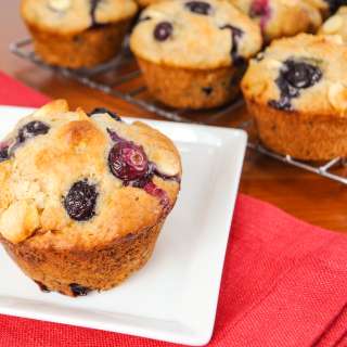 Blueberry and White Chocolate Muffins