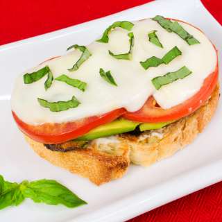 Chicken and Avocado Caprese Open-Faced Sandwich