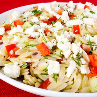 Lemony Orzo Veggie Salad with Fresh Dill