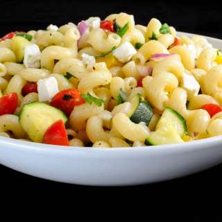 Pasta Salad with Tomatoes, Zucchini, and Feta