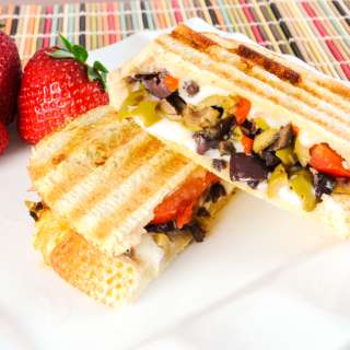 Tapenade, Mozzarella, and Tomato Panini