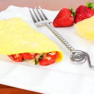 Omelet with Asparagus, Grape Tomatoes, and Mozzarella