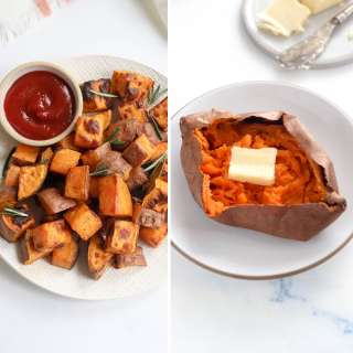 Air Fryer Sweet Potatoes (Baked or Cubed)