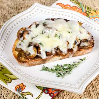 Roasted Mushroom & Swiss on Garlicky Sourdough