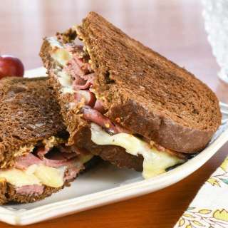 Grilled Gruyere & Pastrami on Dark Rye
