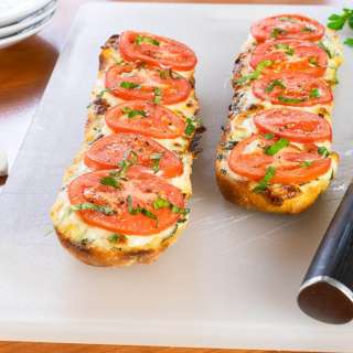 Open Faced Tomato and Mozzarella Sandwich with Basil Aioli