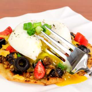  Mexican Tostada Topped with a Poached Egg