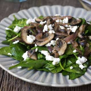 Warm Mushroom & Spinach Salad