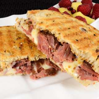 Corned Beef and Swiss Panini on Rye