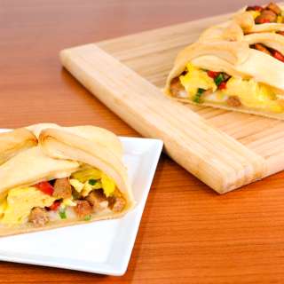 Breakfast Braid with Egg, Jalapeno Sausage, Roasted Red Pepper, and Mozzarella
