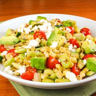Succotash with Avocado, Tomato, and Cotija Cheese