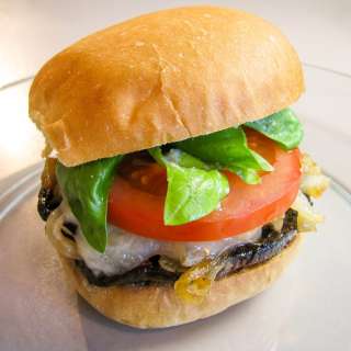Portobello and Havarti Burgers with Caramelized Onions