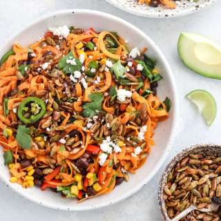 Chipotle Sweet Potato Noodles with Black Beans