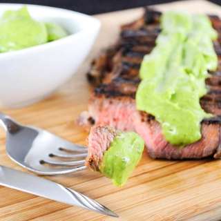 Grilled Steak with Avocado Sauce