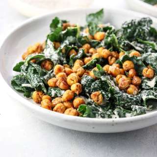 Kale Caesar Salad with Tahini Dressing