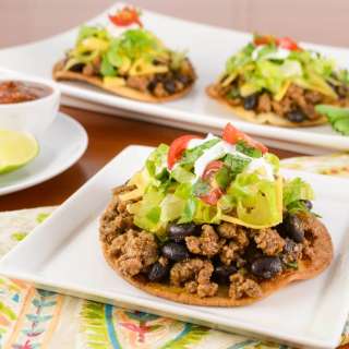 Ground Beef and Black Bean Mini Tostadas