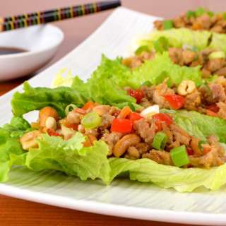 Orange-Ginger Chicken and Cashew Lettuce Wraps
