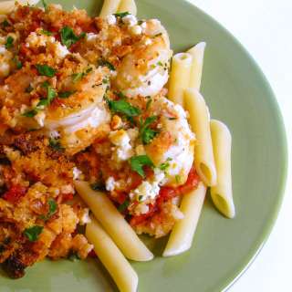 Baked Shrimp with Fennel and Feta over Penne