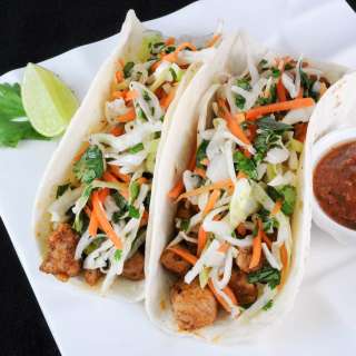 Pork Tenderloin Tacos with Tangy Slaw