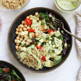 Quinoa Bowls with Creamy Pesto Dressing