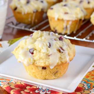 Lemon Pomegranate Muffins with Lemon Glaze