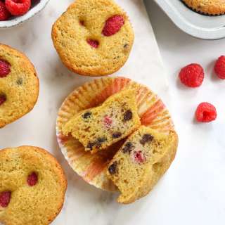 Raspberry Chocolate Almond Flour Muffins