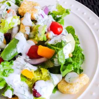 Vegetable Loaded Salad with Creamy Dill Dressing